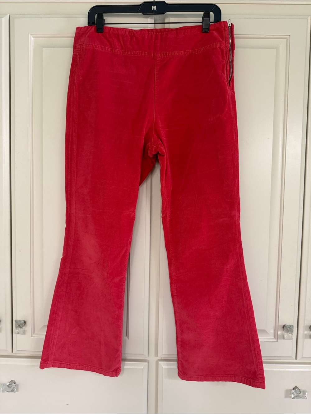 Free People Red Velour Bootcut Pants